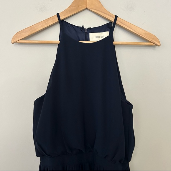 BHLDN Cayenne Midnight Navy Blue High Neck Maxi Dress Gown - Picture 6 of 8